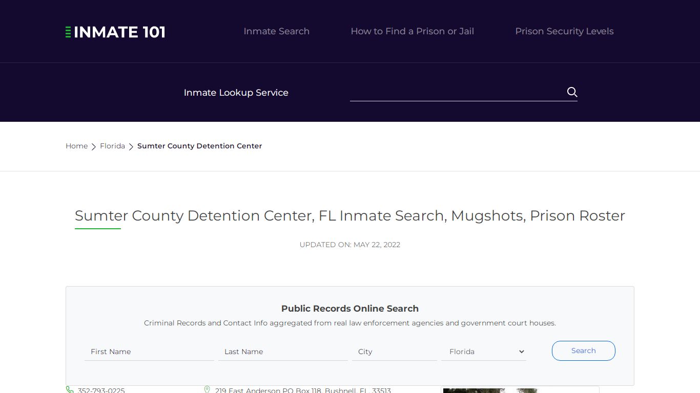 Sumter County Detention Center, FL Inmate Search, Mugshots ...